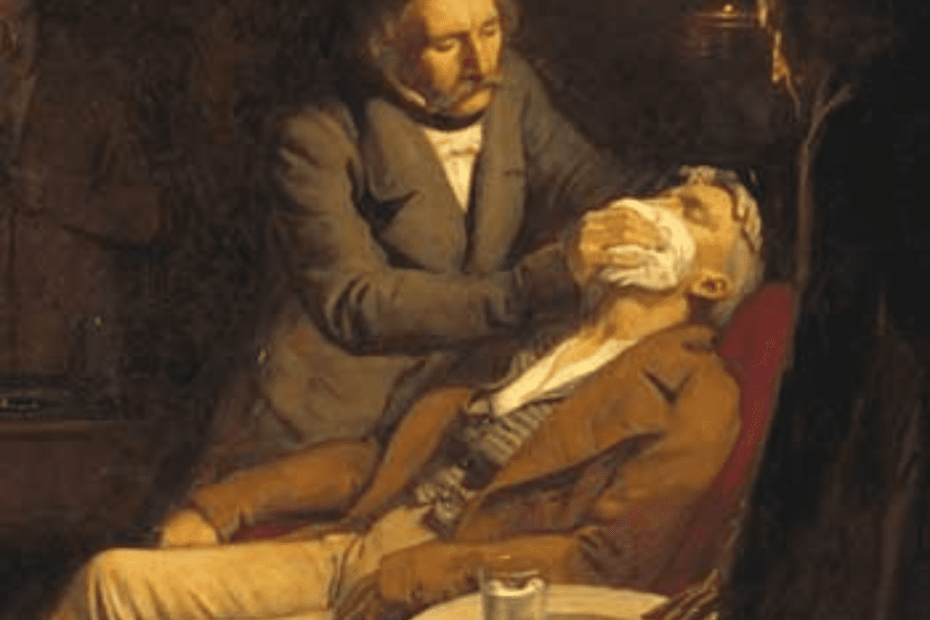 Foto antiga de anestesia no paciente