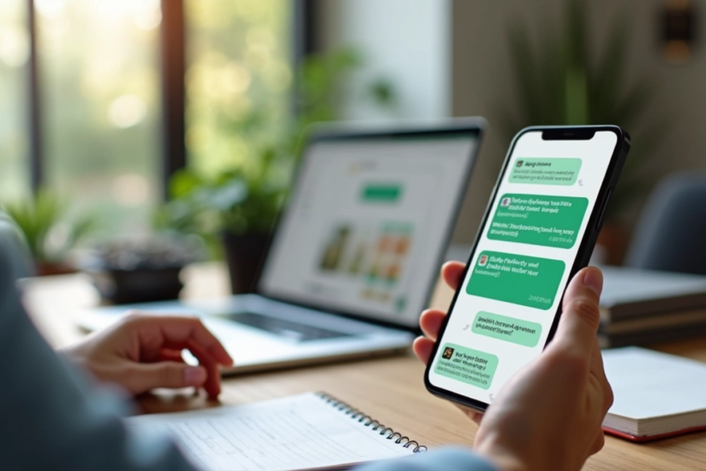 WhatsApp em escritório de planos de saúde.