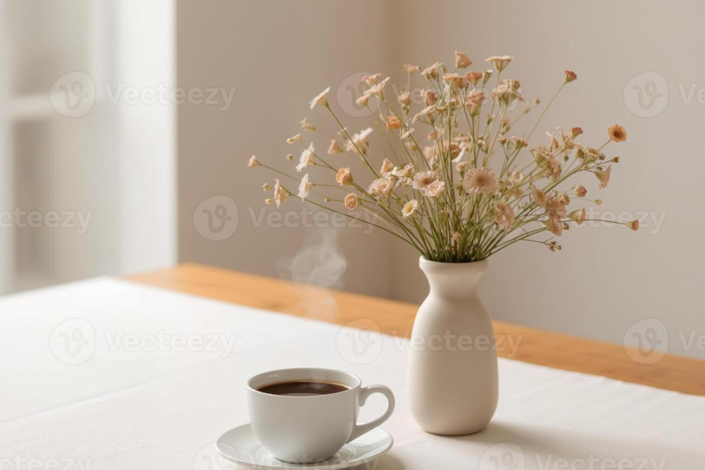 detalhes minimalista de rotina matinal