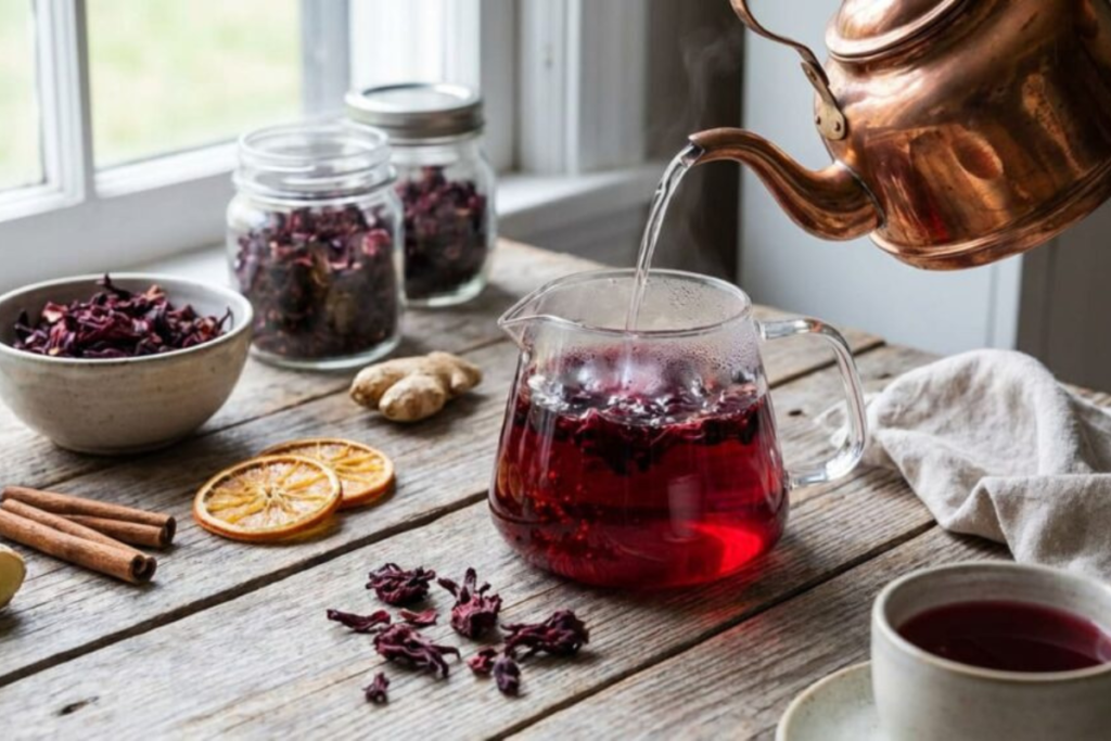 Chá de hibisco popular.