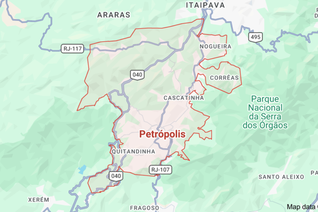 Mapa de petrópolis.