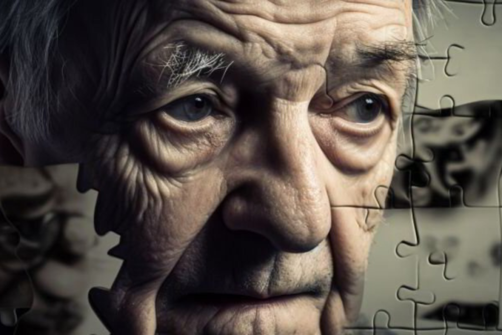 Idosos e a doença de Alzheimer.