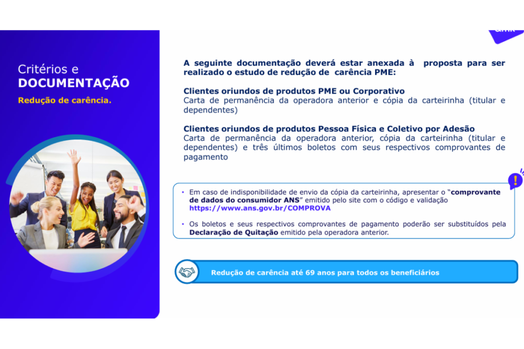 Critérios e documentação Amil Empresarial.